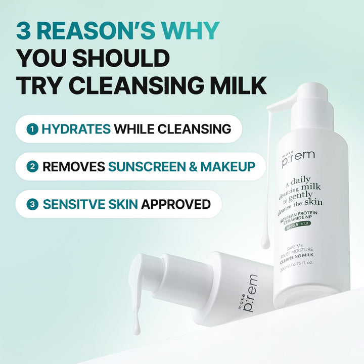 MAKEP:REM Safe Me Relief Moisture Cleansing Milk, 6.76 fl oz