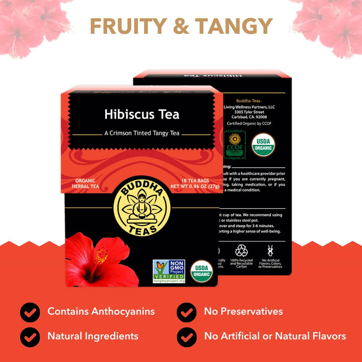 Buddha Teas Organic Hibiscus Herbal Tea