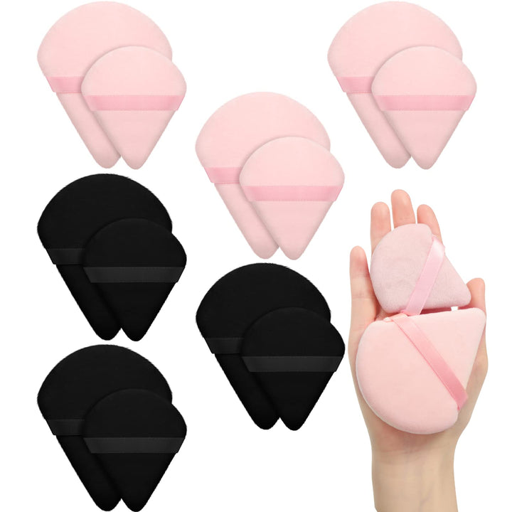 Maitys Triangle Powder Puff, Black, Pink, 12 Count