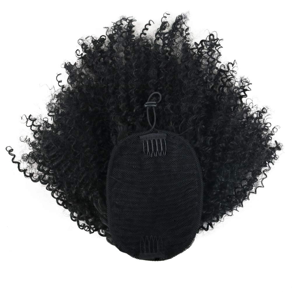 YITI Afro Curly Drawstring Ponytail Extension, Black, 1 Count