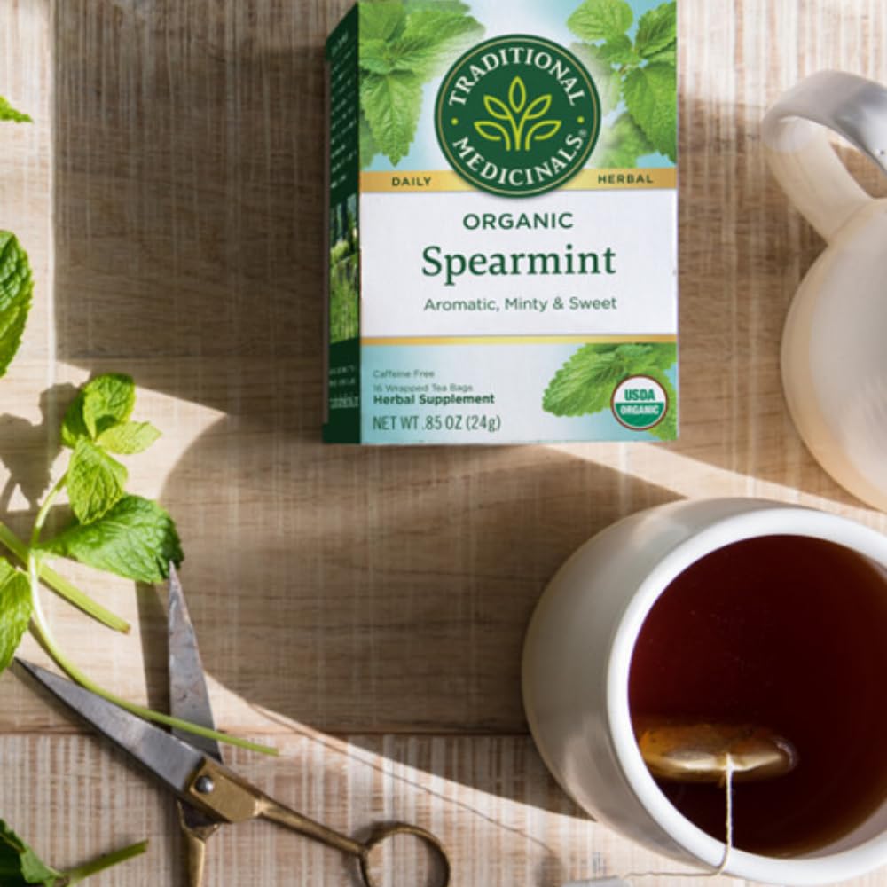 Traditional Medicinals Organic Spearmint Tea, 16 Count, Pack of 6