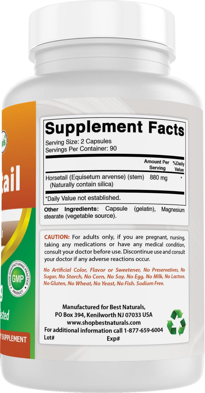 Best Naturals Horsetail, 440 mg, 180 Count