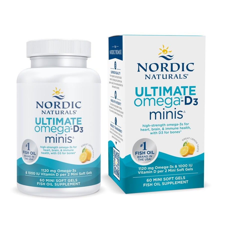 Nordic Naturals Ultimate Omega 2X Mini D3, 60 Count