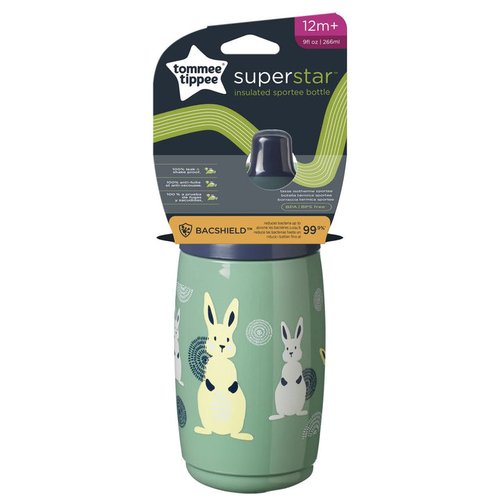 Tommee Tippee Insulated Sportee Water Bottle, Green, 266 ml
