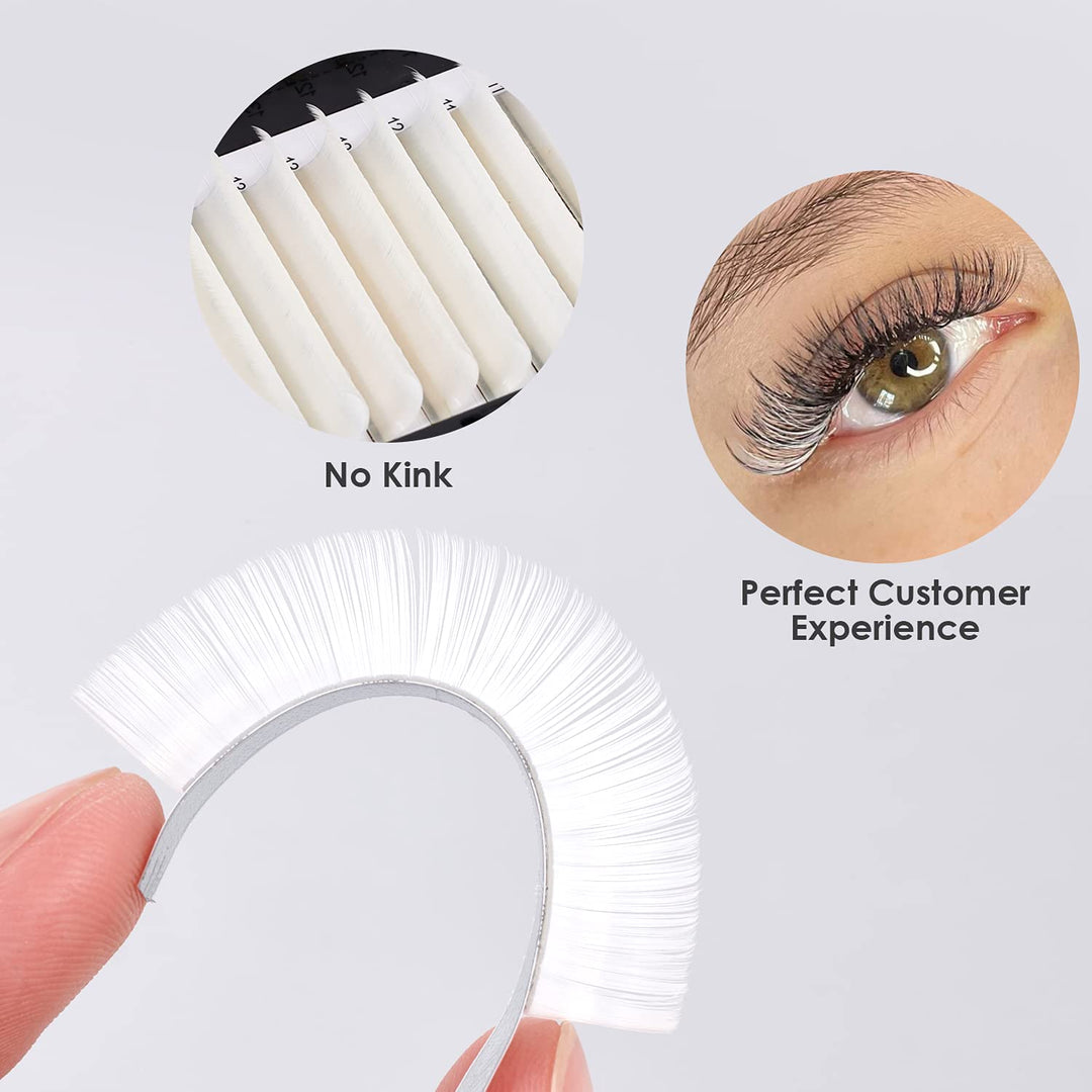 ACTROL Colored Eyelash Extensions, White D Curl, 8-15mm