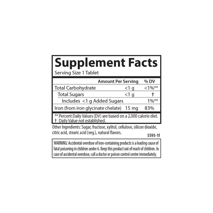 Carlson Kid's Chewable Iron, Natural Strawberry, 15 mg, 30 Count