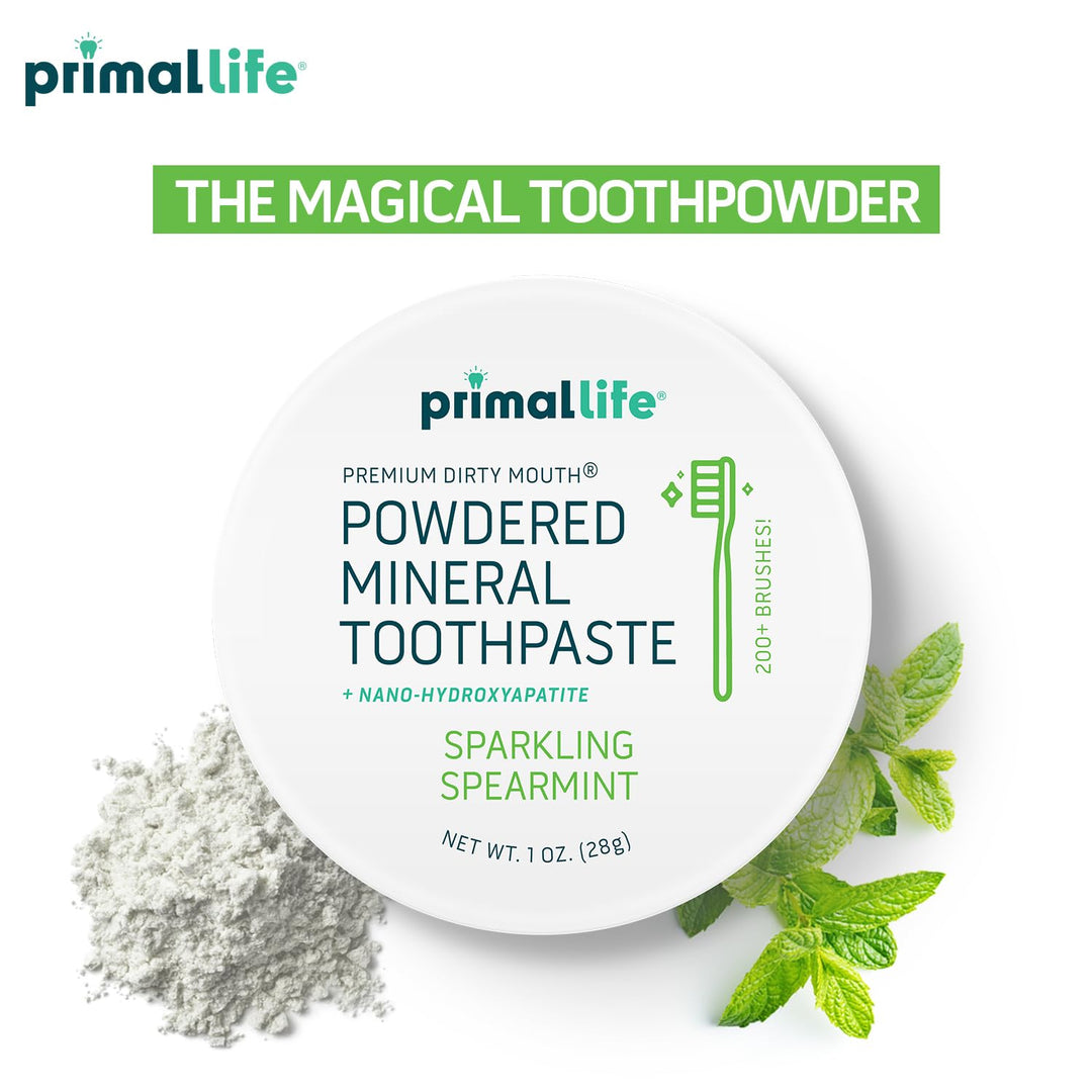 Primal Life Organics Dirty Mouth Toothpowder, Spearmint, 1 oz