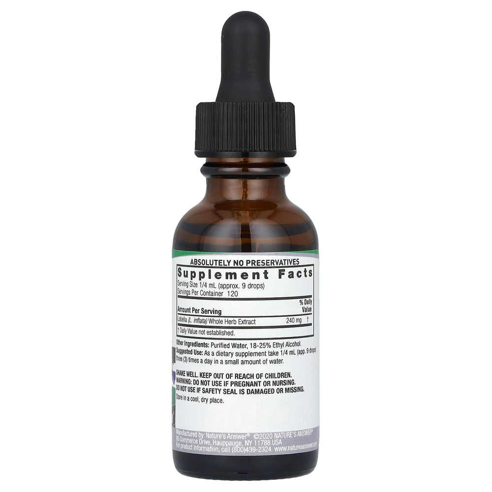 Nature's Answer Lobelia Herb, 690 mcg, 1 fl oz