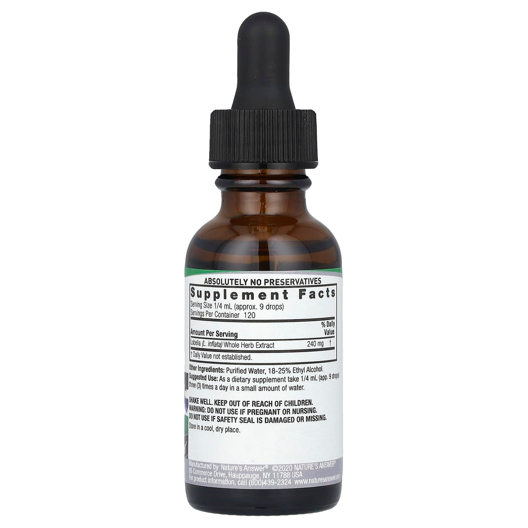 Nature's Answer Lobelia Herb, 690 mcg, 1 fl oz