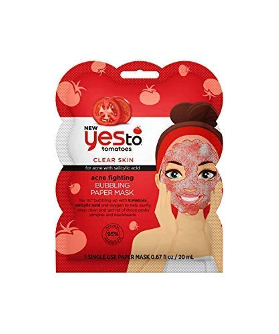 Yes To Tomatoes Acne Fighting Bubbling Face Mask, 0.67 fl oz