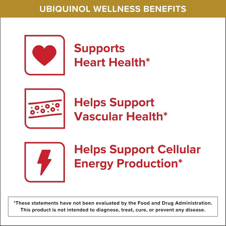 Qunol Ubiquinol CoQ10 Softgels, 200 mg, 60 Count