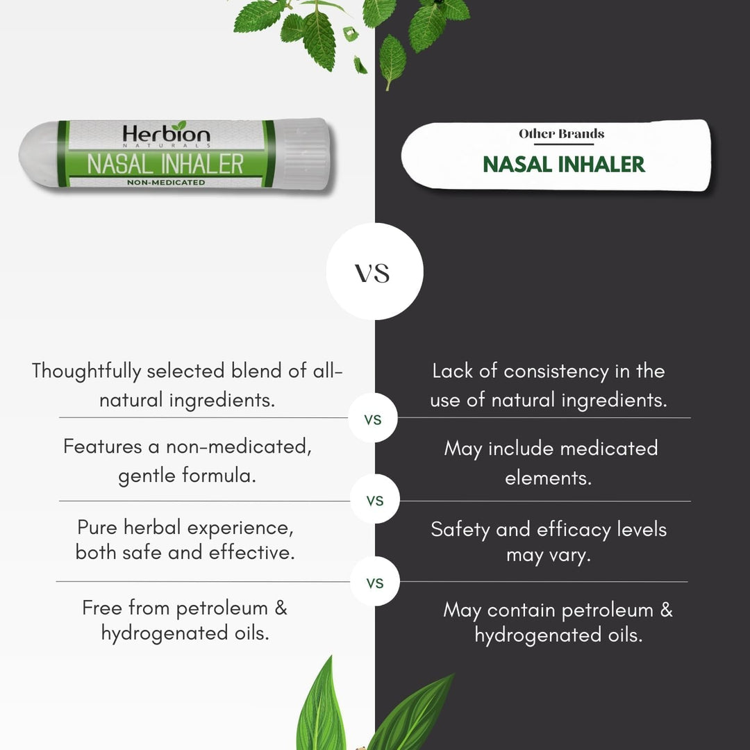HERBION Naturals Nasal Inhaler, Menthol Clove Eucalyptus Camphor, 0.05 fl oz