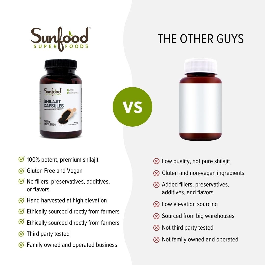 Sunfood Superfoods Shilajit Capsules, 500 mg, 90 Count