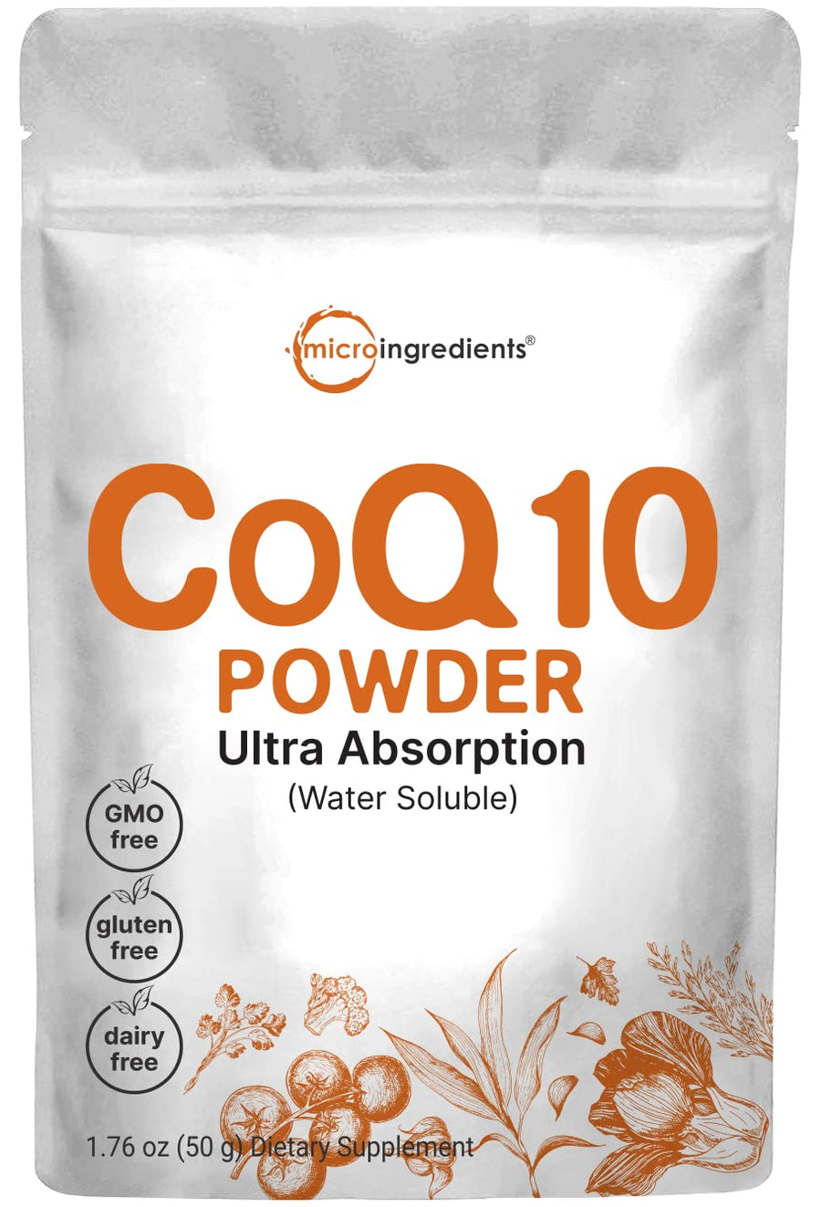 Micro Ingredients COQ10 Powder, 200 mg, 50 g