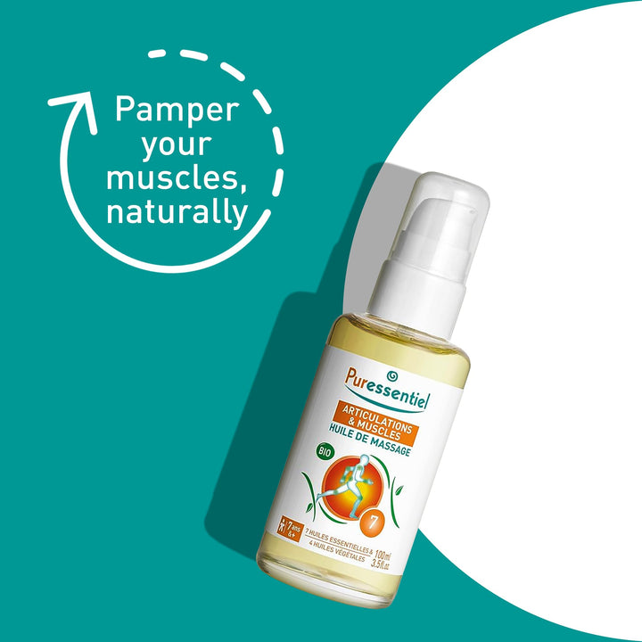 Puressentiel Muscle Relaxing Organic Massage Oil, 100 ml