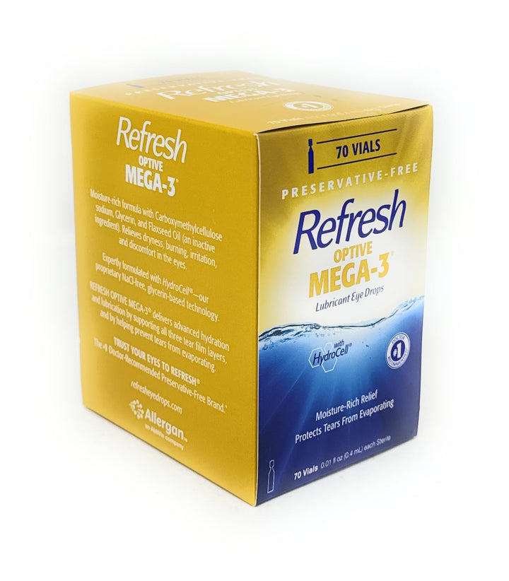 Refresh Optive Mega-3 Lubricant Eye Drops, 70 Count