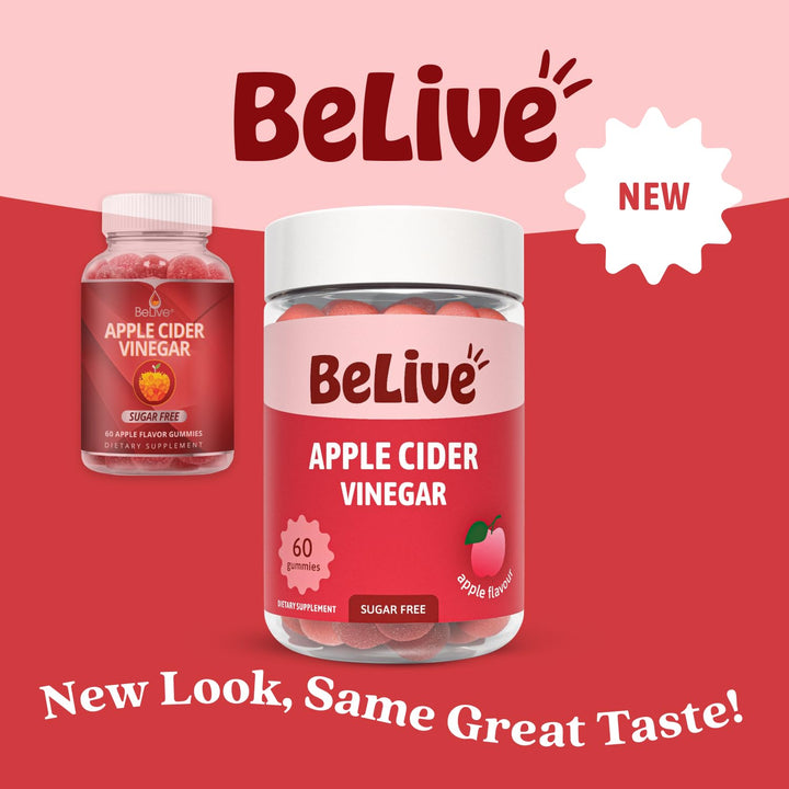 BeLive Apple Cider Vinegar Gummies, Sugar-Free, 60 Count