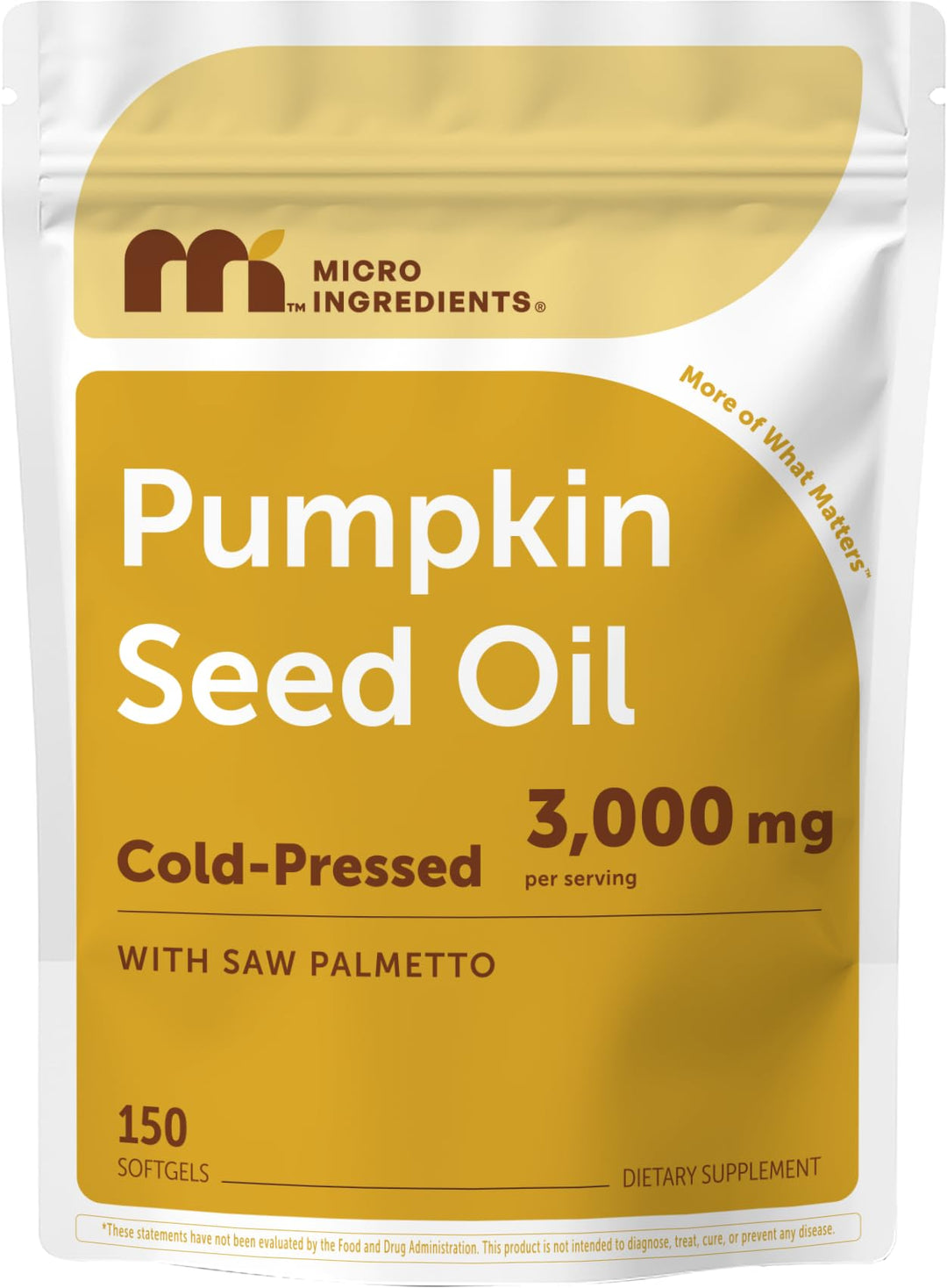 Micro Ingredients Pumpkin Seed Oil With Saw Palmetto, 3000 mg, 150 Count