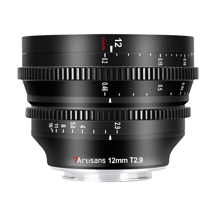 7artisans 12mm T2.9 APS-C Ultra Wide Angle Cine Lens, Fujifilm X Mount, Black
