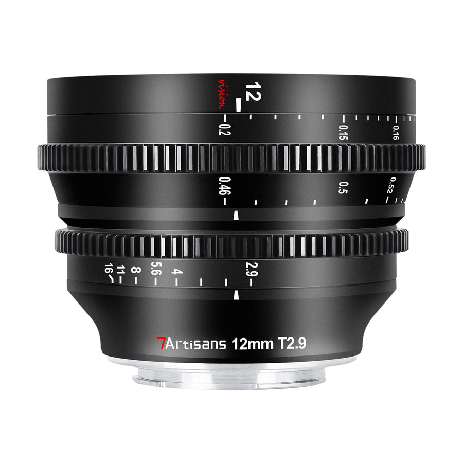 7artisans 12mm T2.9 APS-C Ultra Wide Angle Cine Lens, Fujifilm X Mount, Black