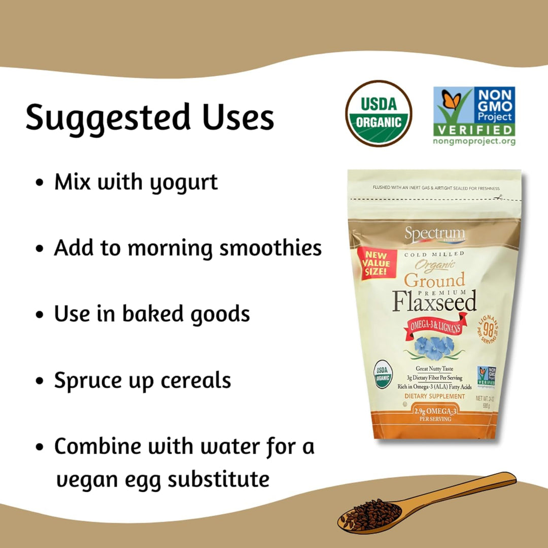 Spectrum Organic Ground Flaxseed, 14 oz