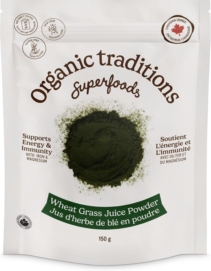 Organic Traditions Wheat Grass Juice Powder, 150 g