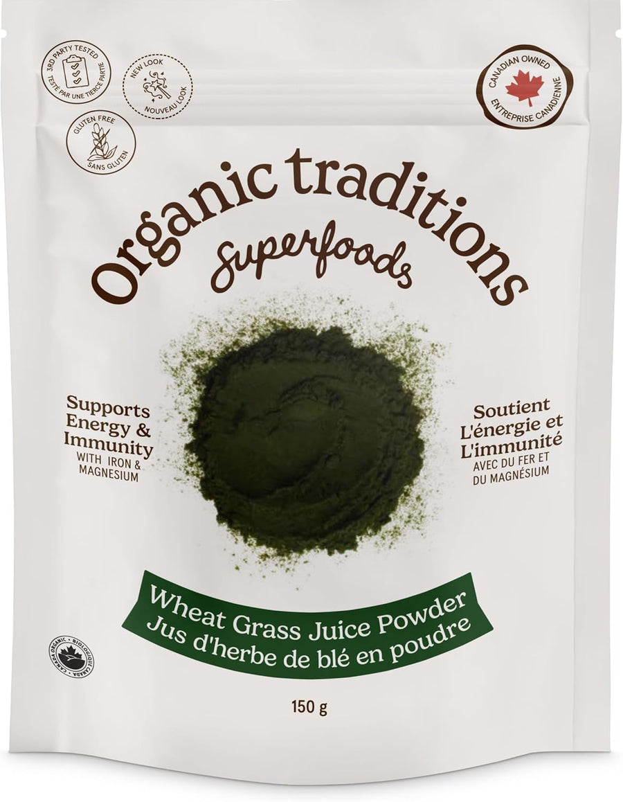 Organic Traditions Wheat Grass Juice Powder, 150 g