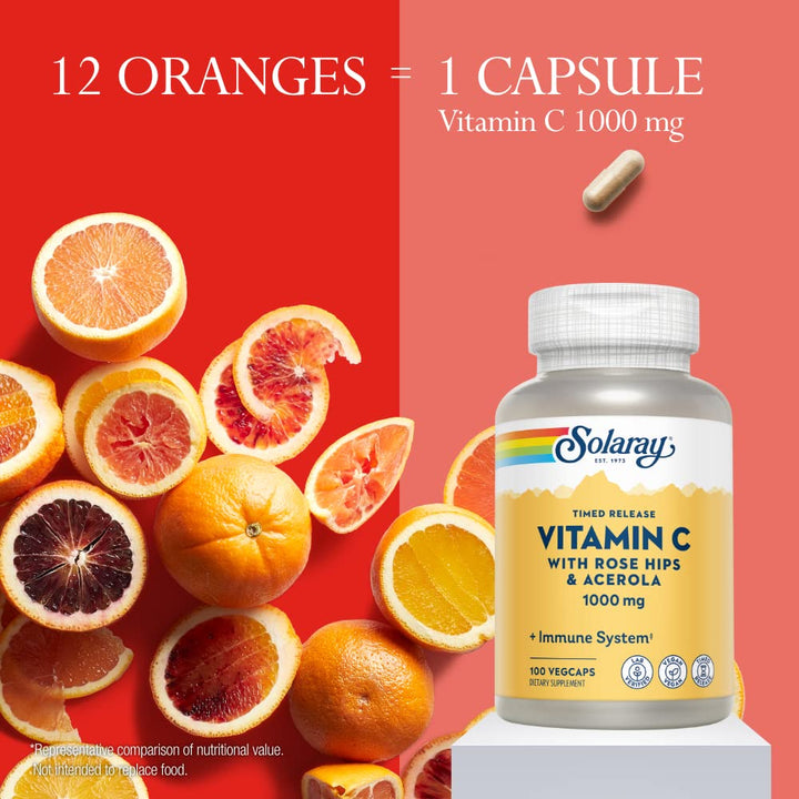SOLARAY Vitamin C Timed-Release, 1000 mg, 100 Count