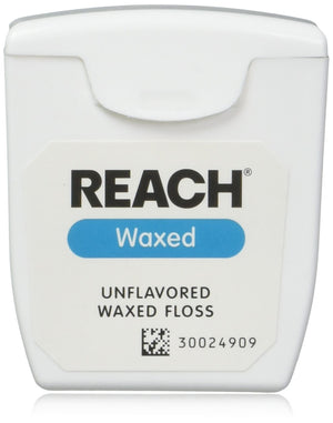 REACH Waxed Dental Floss, Unflavored, 55 yd