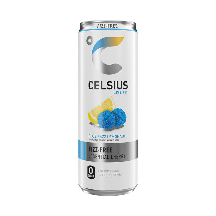CELSIUS Fizz Free Blue Razz Lemonade Energy Drink, Sugar Free, 12 fl oz, Pack of 12