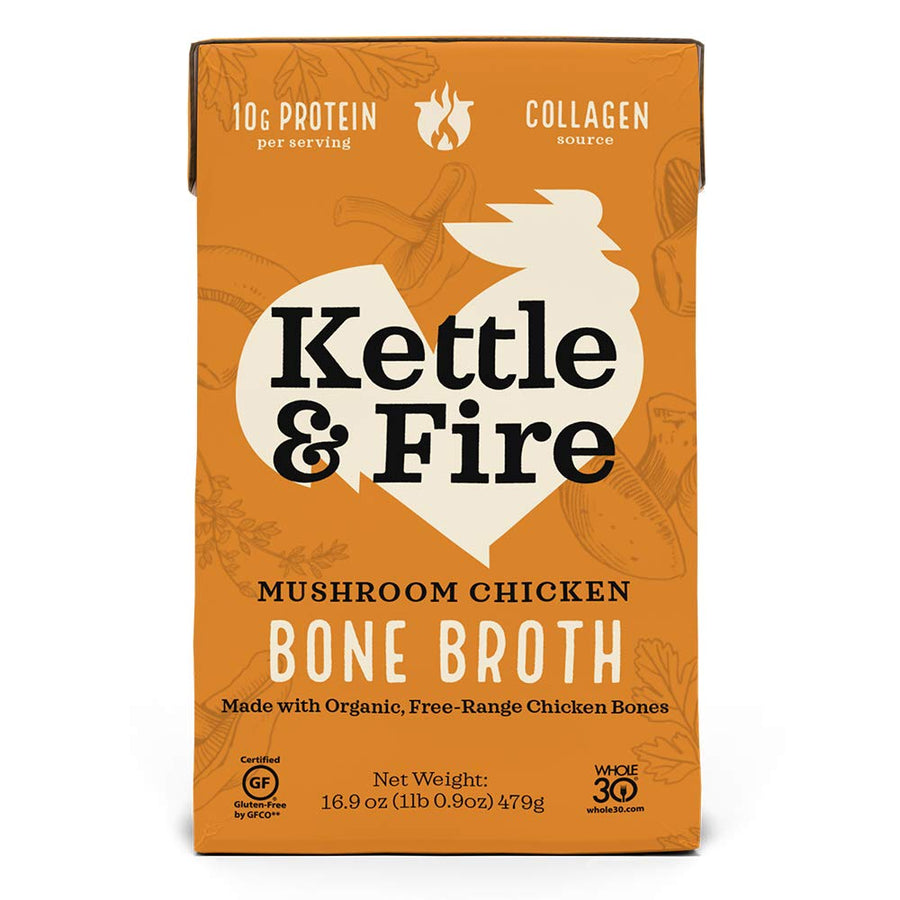Kettle & Fire Chicken Bone Broth, Mushroom, 16.9 oz