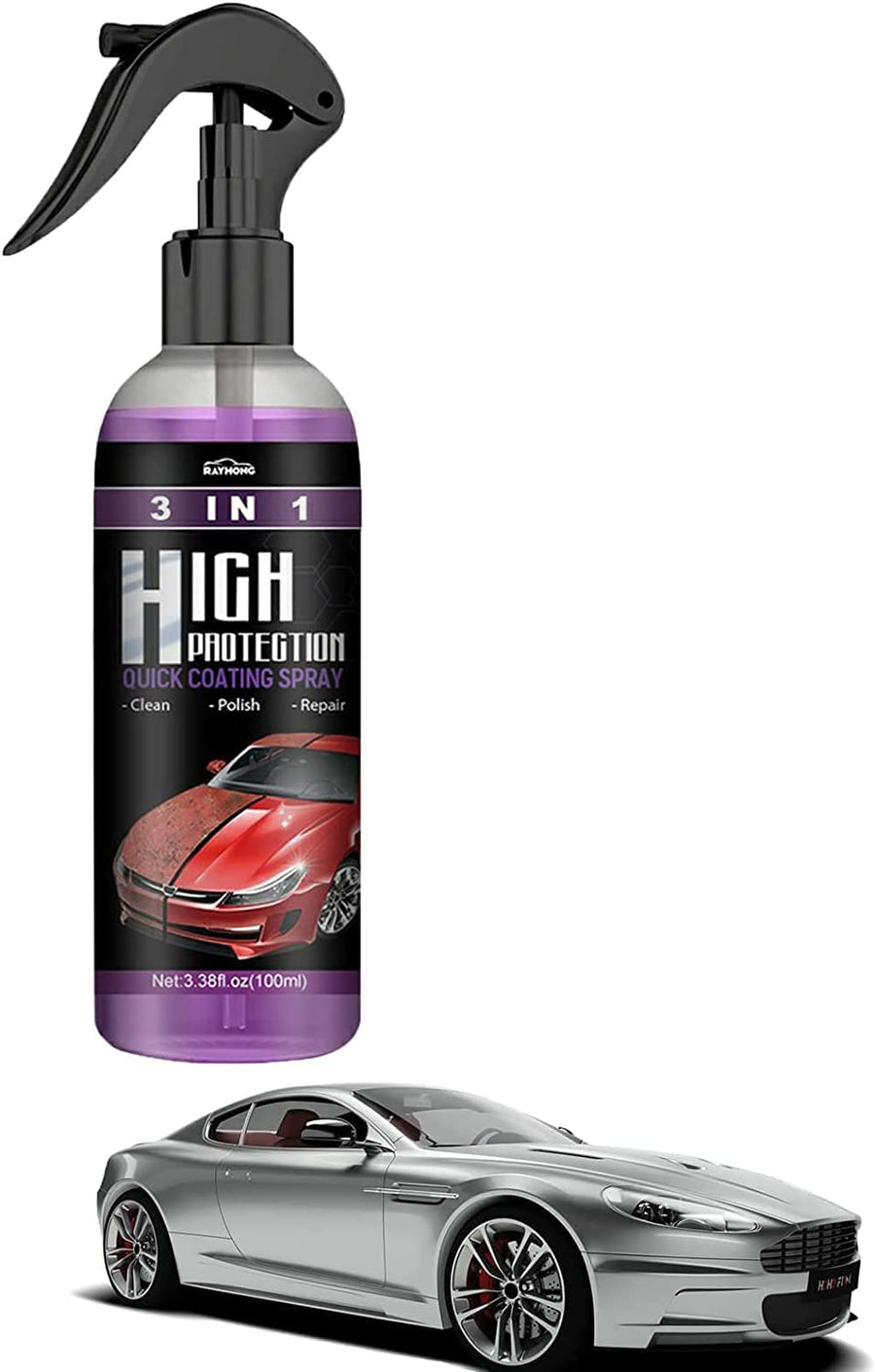3 in 1 High Protection Quick Car Coating Spray, 100 ml, Pack of 1