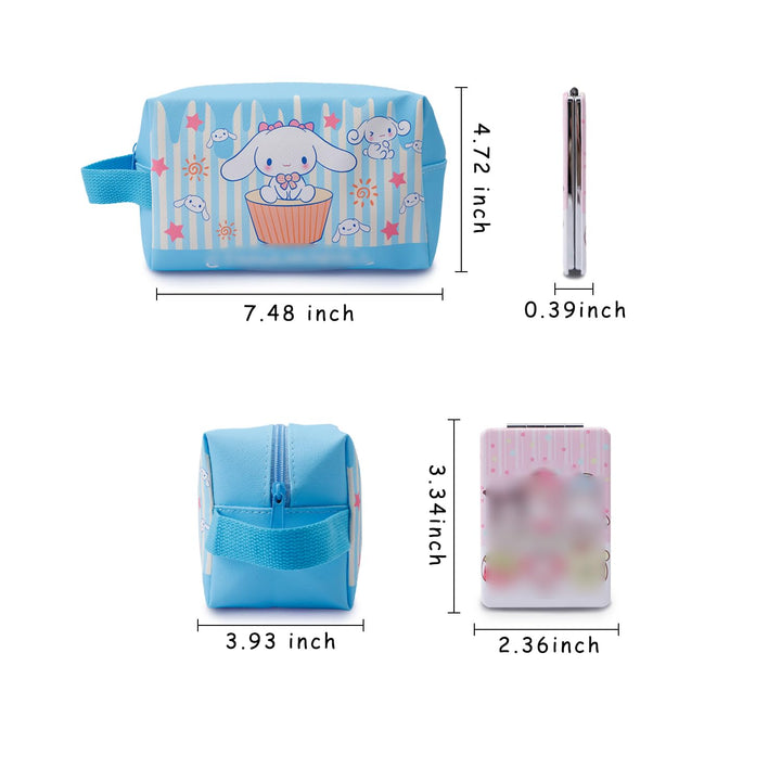 G-Ahora Cartoon Kitty Makeup Bag with Compact Mirror, MuBC CIN