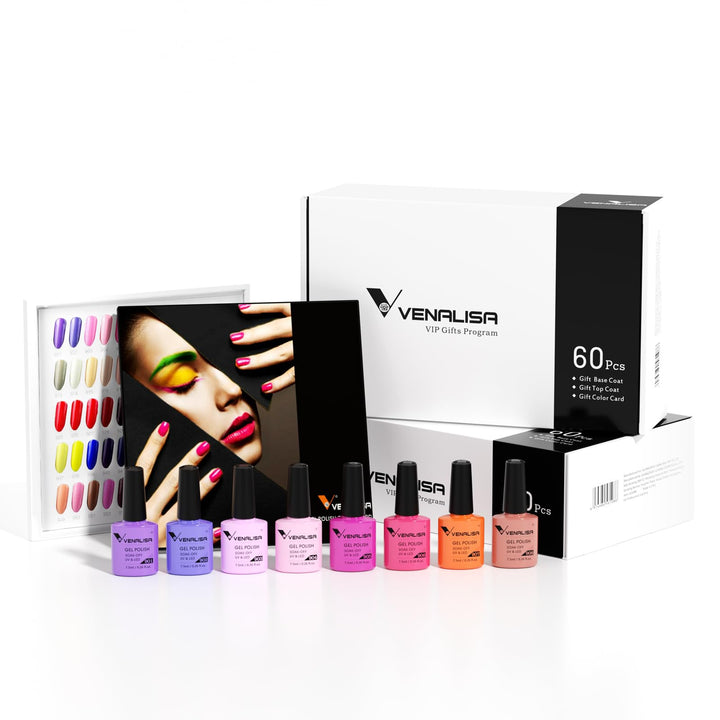 V Venalisa Gel Nail Polish Kit, VIP3 Set, 65 Count