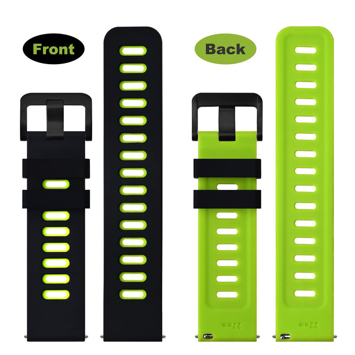 WOCCI Bicolor Watch Band, Black-Spring Green, 18mm