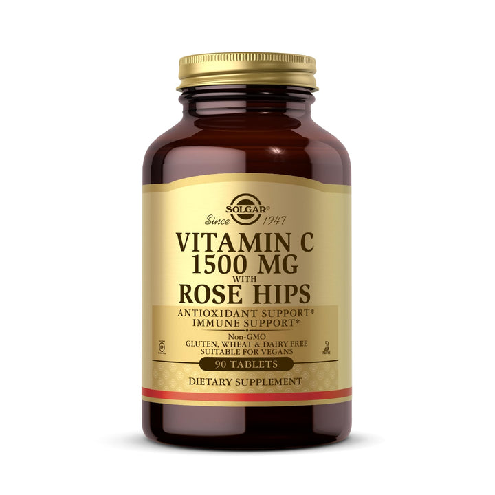 Solgar Vitamin C With Rose Hips, 1500 mg, 90 Count