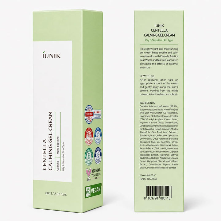 Iunik Centella Calming Gel Cream, 60 ml