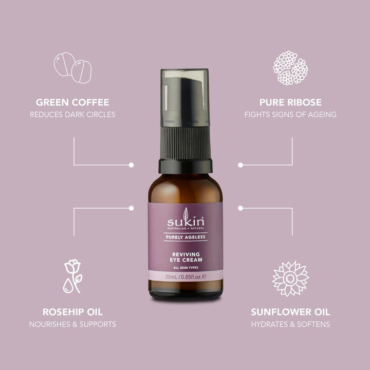 Sukin Purely Ageless Reviving Eye Cream, 25 ml