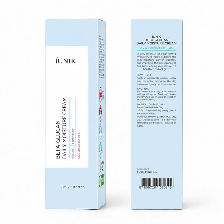 iUNIK Beta Glucan Daily Moisture Cream, 60 ml