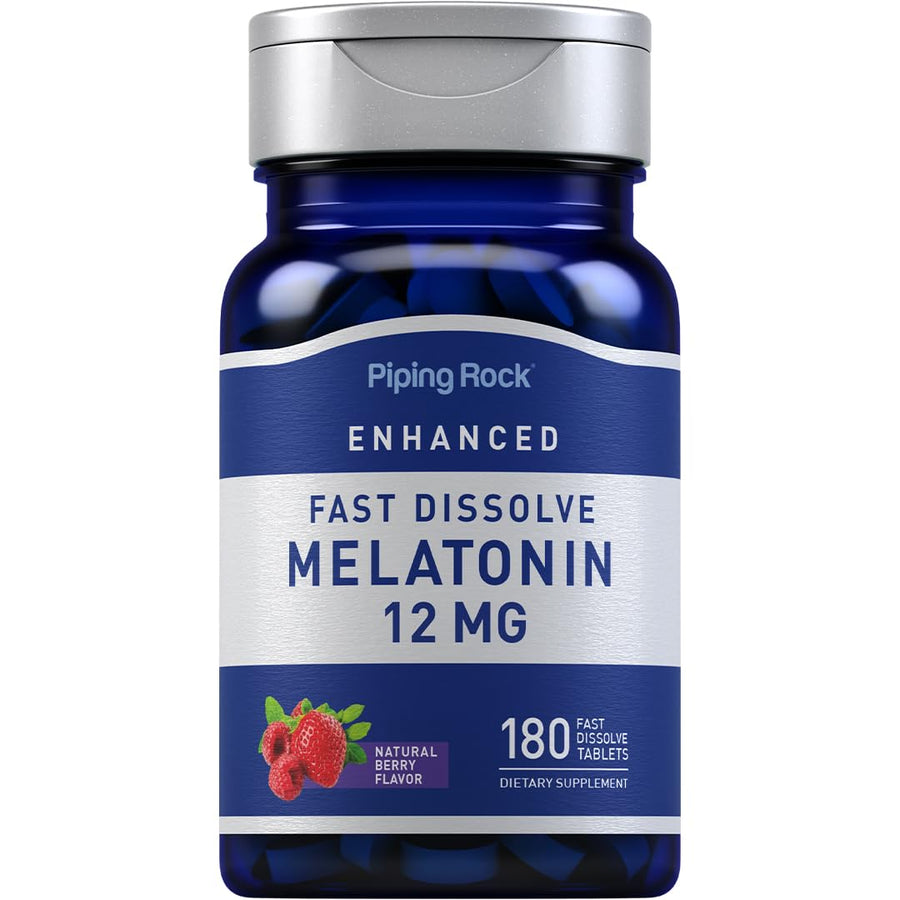 Piping Rock Melatonin Fast Dissolve, 12 mg, 180 Count