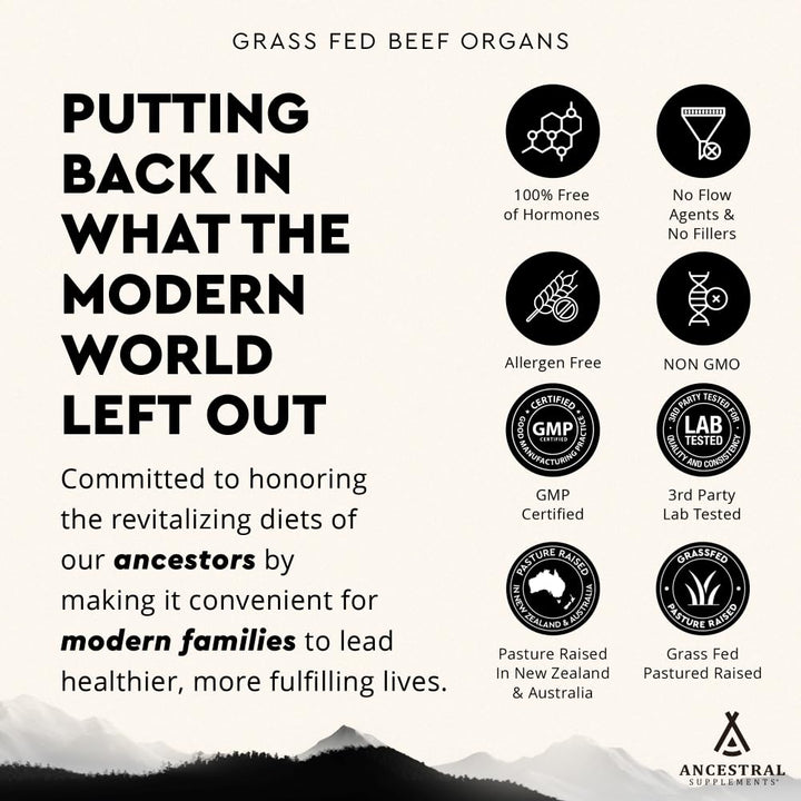 Ancestral Supplements Grass Fed Beef Organs