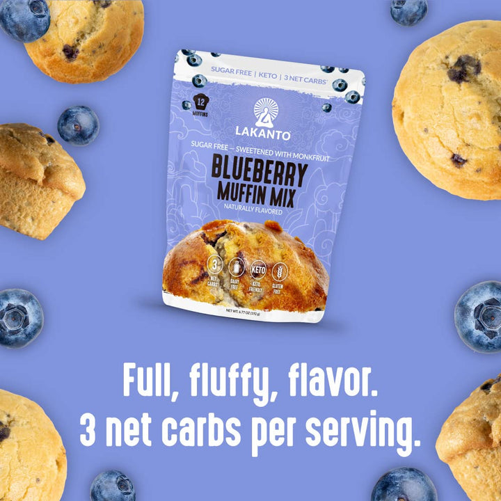 Lakanto Blueberry Muffin Mix, Sugar Free, Gluten Free, 12 Count