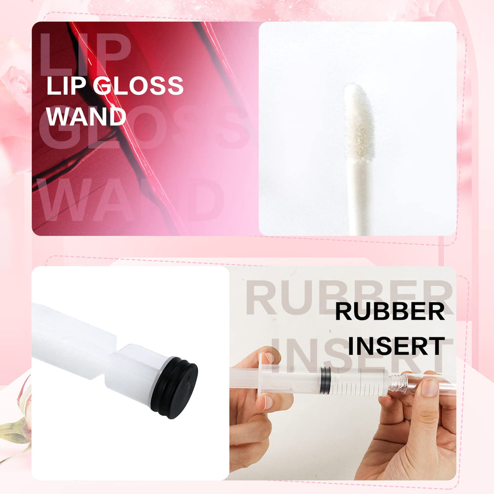 Bercoor Lip Gloss Tube, Black Silver and Pink, 30 Count