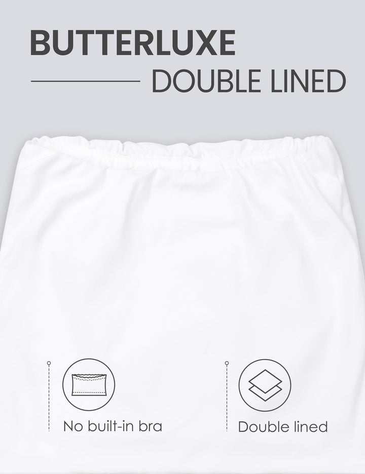 CRZ YOGA Butterluxe Tube Top, White, M