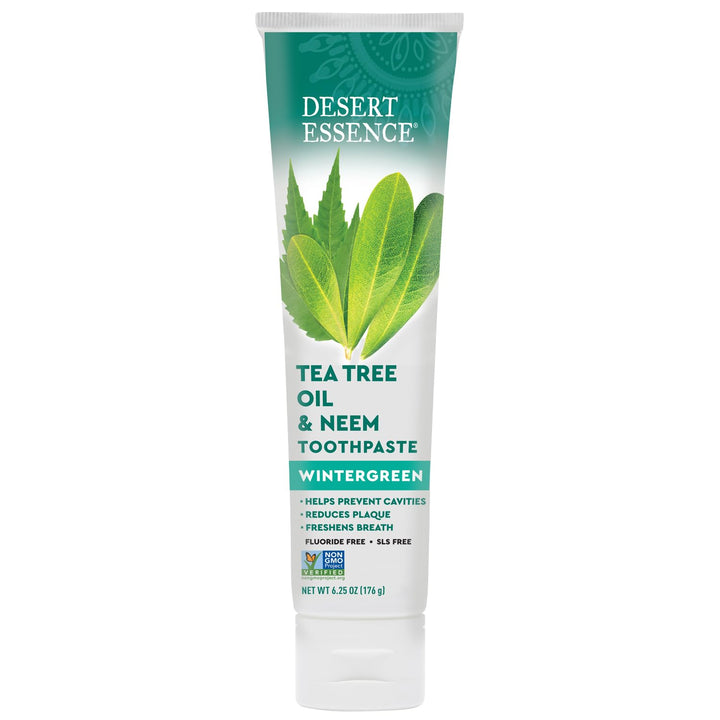Desert Essence Toothpaste, Tea Tree Oil & Neem Wintergreen, 6.25 oz