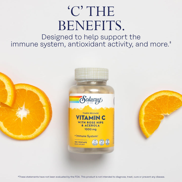 SOLARAY Vitamin C Timed-Release, 1000 mg, 100 Count