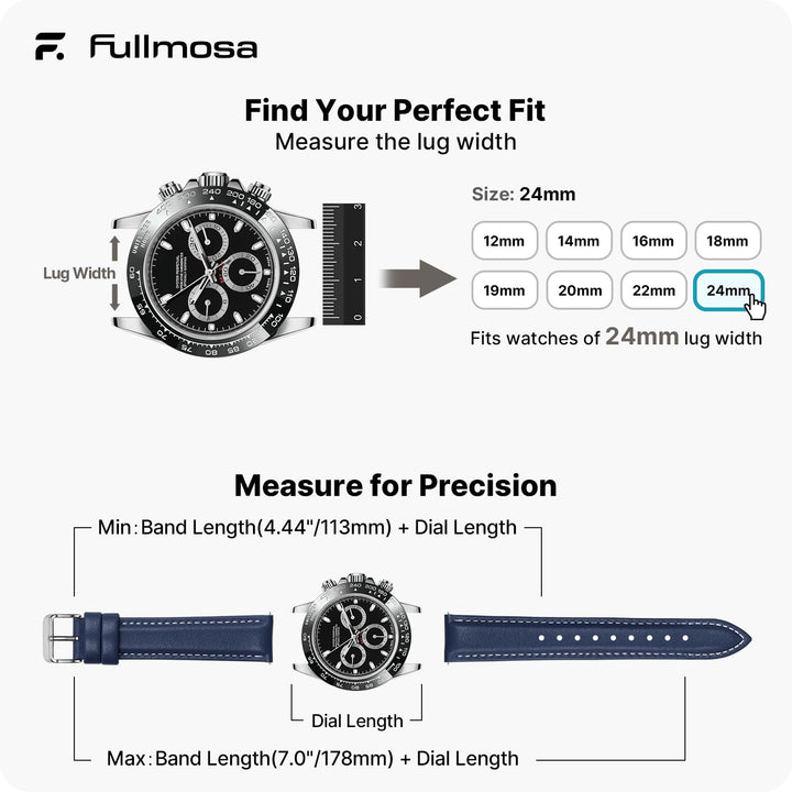 Fullmosa Watch Band, Leather, 14mm