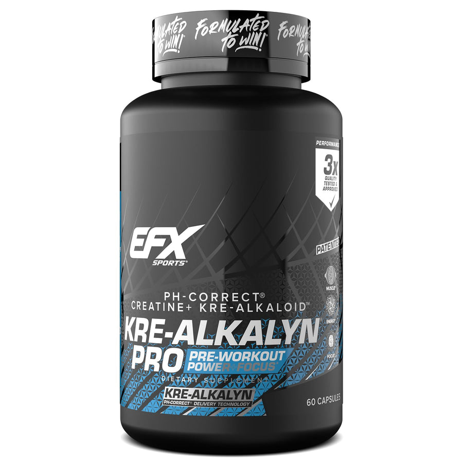 EFX Sports Kre-Alkalyn Pro pH Correct Creatine Monohydrate, 60 Count