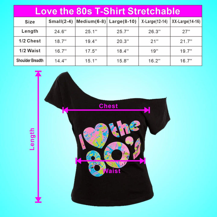Leadtex Women's 80s Costume Set, Black, Small