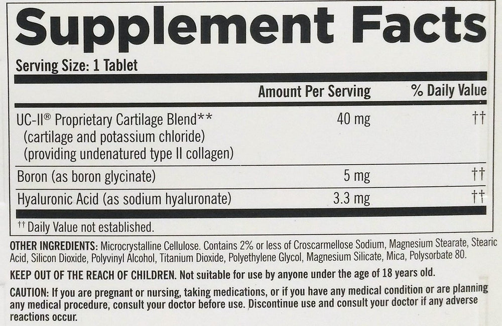 Kirkland Signature Triple Action Joint Health Type II Collagen, 110 Count